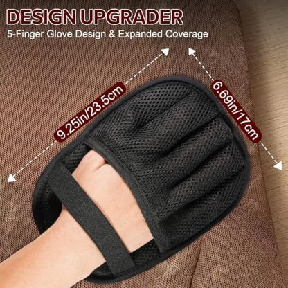 2 Pack Pet Hair Removal Gloves, 2026 New Upgrade Five-Finger Electrostatic Grooming Gloves, Reusable Deshedding Brush for Dogs & Cats, Removes Fur from Couch, Carpet, Clothing, Car Seats - Image 4