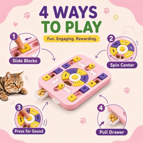 Interactive Cat Puzzle Toy, Maze Slow Feeder, 15.4 in - Image 3