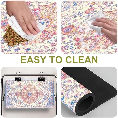 Cat Food Mat Pet Feeding Mats Dog Bowls Mat Cat Water Mat 12x20 Inch Boho1 - Image 3