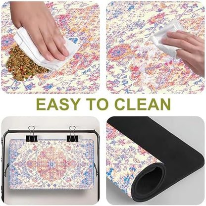 Cat Food Mat Pet Feeding Mats Dog Bowls Mat Cat Water Mat 12x20 Inch Boho1 - Image 3