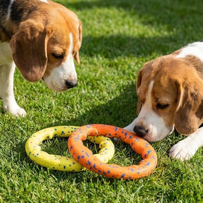 2 Pcs 9 Inch Dog Ring Dog Toy Flying Discs Training Ring Water Floating Fetch Toys Puppy Floating Pet Chewers for Throwing Catching Medium Large Breeds - Image 6