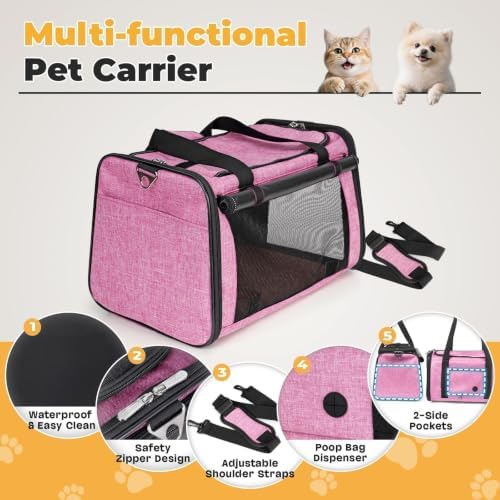 YUDODO 25lbs Cat Carrier Lightproof Soft Sided Pet Carrier for Large Cat - Image 3