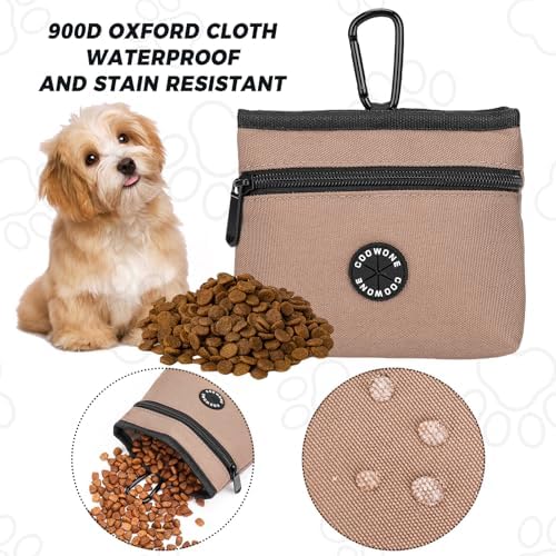 Dog Treat Pouch with Pet Training Clicker, Detachable Dog Puppy Training Treat Bag, 900D Oxford Cloth Magnetic Closure Small Dog Walking Bag for Travel or Outdoor Use (Coffee) - Image 4