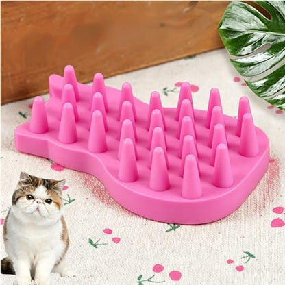 Pet Bath & Massage Brush,Pet Grooming Brush,Soft Rubber Scrubber for Brushing,Massaging,Bathing,Shampooing and Reducing Hairballs (Pink, Style 1) - Image 5