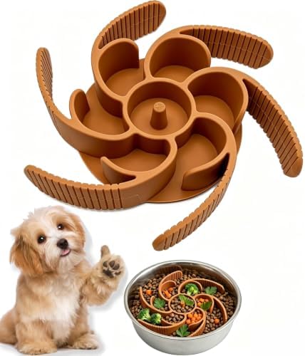Slow Feeder Dog Bowls Insert Cuttable to fit 4.4"-7.5" Bowl Orange by Unknown