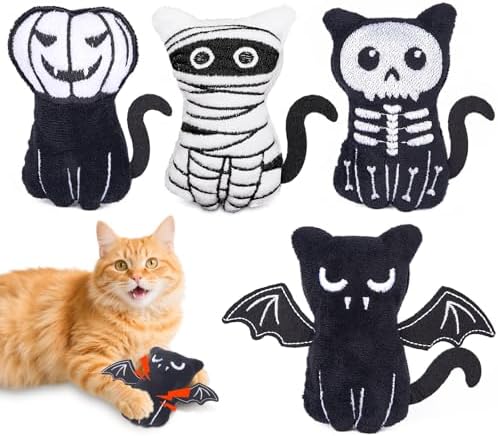 Retro Shaw Catnip Cat Toys, Horror Goth Cat Toy for Indoor Cats Kitty, 4PCS by RetroShaw