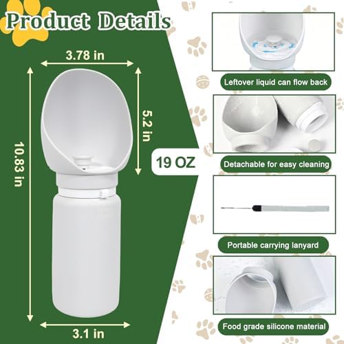 2 in 1 Foldable Dog Water Bottle, Leakproof Portable Pet Dispenser, Grey - Image 5