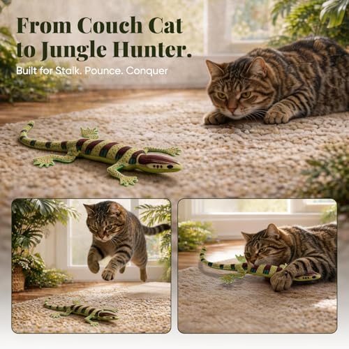 CiyvoLyeen Plush Lizard Catnip Toys for Indoor Cats 4 Pack - Image 5