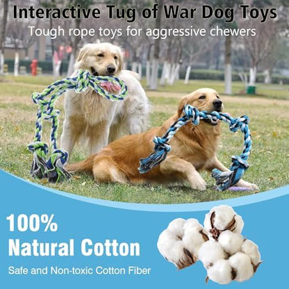 Rope Toy for Dogs, 2 Pack Large Dog Rope Toys for Aggressive Chewers, Heavy Duty Dog Toys for Large Medium Breed, Indestructible Tough Rope Chew Toys Tug of War Dog Toy Teeth Cleaning - Image 5