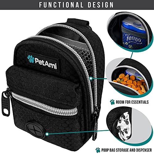 PetAmi Dog Poop Bag Holder for Leash, Waste Bag Dispenser Pet Pouch, Black - Image 3