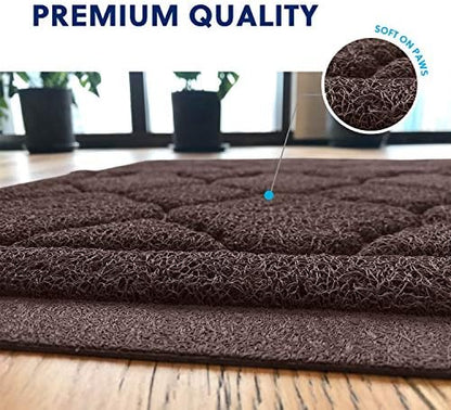 WePet Cat Litter Box Mat, Kitty Premium PVC Pad, Durable Trapping Rug, Phthalate Free, Urine-Resistant, Scatter Control, XXL 47 x 36 Inch, Brown - Image 5