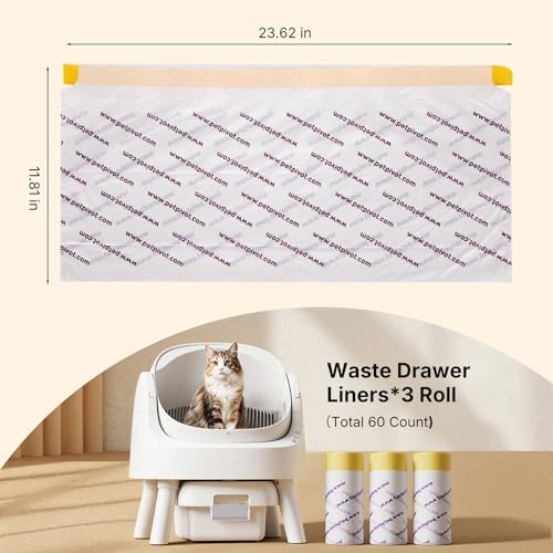 Autoscooper 11 Replacement Litter Box Liners - Drawstring Design, Extra Thick Heavy Duty, 23.62"×11.81", 60 Pack - Image 2