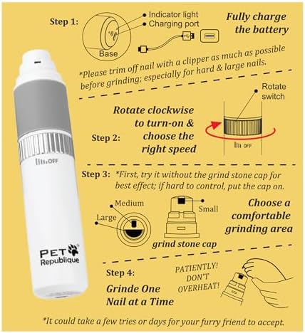 Pet Republique Dog Nail Grinder and Nail Clippers Series Size Option Dogs: Small, Medium, Large Dogs – Dog Claw Trimmer Kit (Clippers+Grinder, Large) - Image 7