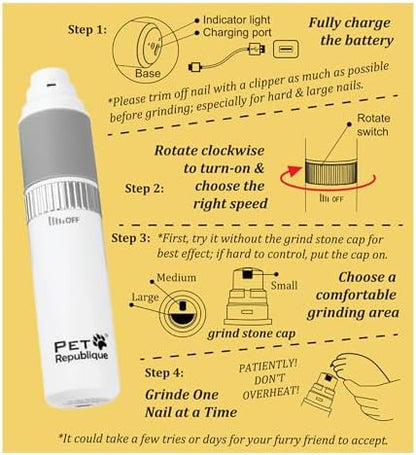 Pet Republique Dog Nail Grinder and Nail Clippers Series Size Option Dogs: Small, Medium, Large Dogs – Dog Claw Trimmer Kit (Clippers+Grinder, Large) - Image 7