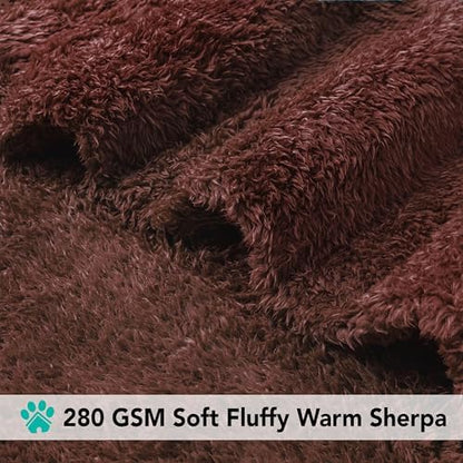 PetAmi Soft Plush Sherpa Dog Blanket for Pet Cat, Medium 29x40, Brown - Image 4