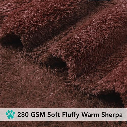PetAmi Soft Plush Sherpa Dog Blanket for Pet Cat, Small 24x32, Brown - Image 4