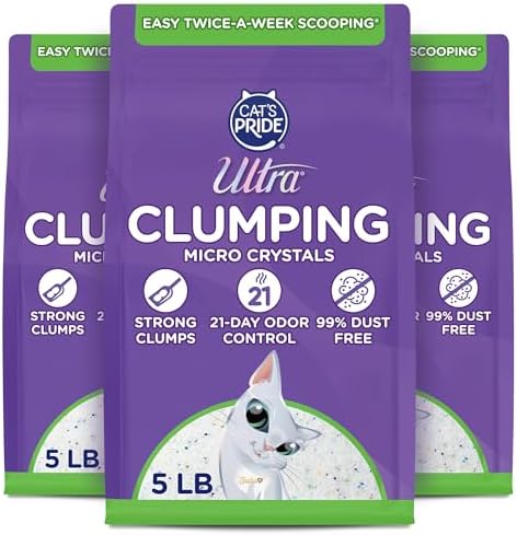 Ultra by Cat's Pride Clumping Micro Crystals Litter, Fragrance Free, 15lb by ULTRA