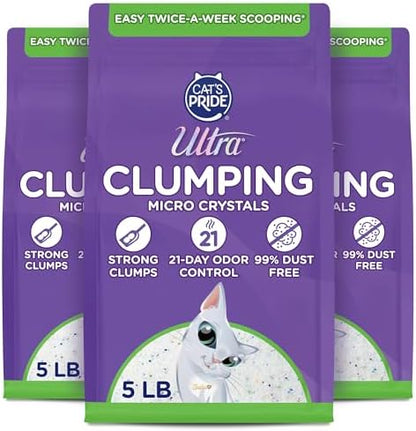 Ultra by Cat's Pride Clumping Micro Crystals Litter, Fragrance Free, 15lb by ULTRA