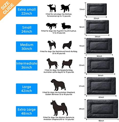 Dog Crate Pad Washable Dog Bed for Crate Medium Cozy Mat 36-Inch Dark Gray - Image 2