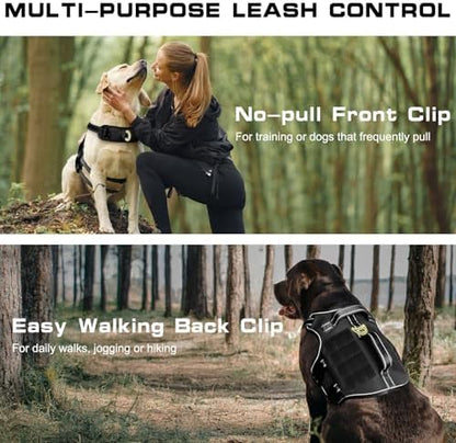 Dog Harness for Large Dogs, No Pull Tactical Vest with Front Clips - Image 3