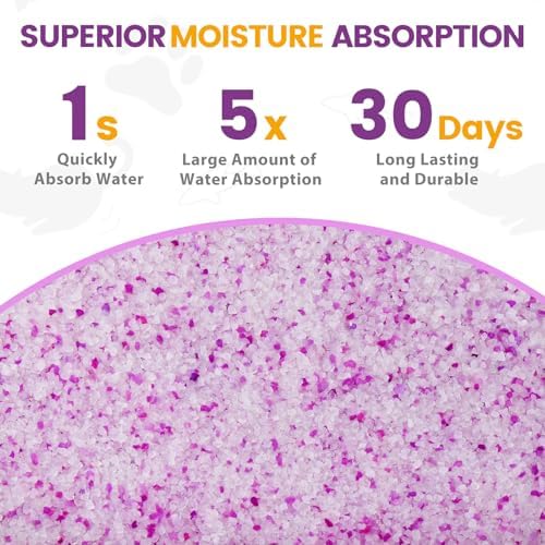 NEWORD Crystals Cat Litter Lightly Scented Litter Superior Odor Control 14 lbs Total (2 Pack of 7lb Bags) Soft-On-Paws Low Tracking Dust-Free Purple Silica Gel, Lavender - Image 2
