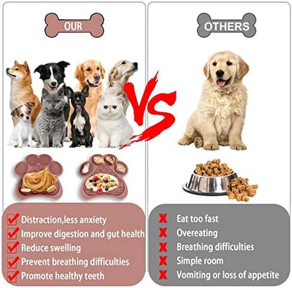 Lick Mat for Dogs and Cats, Premium Lick Pad with Suction Cups,Dog Slow Feeder Dowl Mat for Bathing Grooming Nailing Trimming, Food-Grade, Non-Toxic (Pink) - Image 3