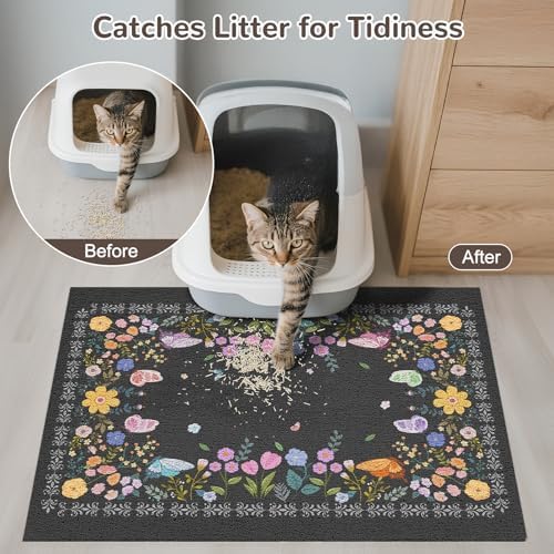 Unicorn Catcher 24"x15" Cat Litter Mat Non-Slip Washable Litter Box Mat - Image 2