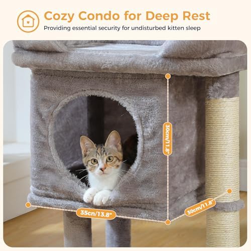 PAWZ Road 26" Cat Tree for Indoor Cats, Small Tower with 19X13”Bed - Image 5