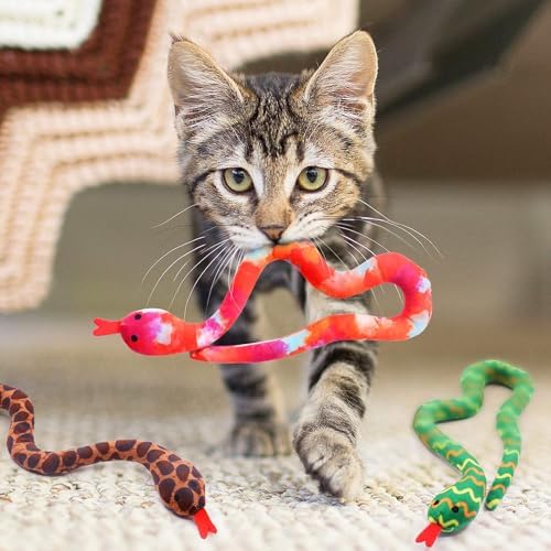 CiyvoLyeen Plush Snake Catnip Toys for Indoor Cats 3 Pack - Image 6