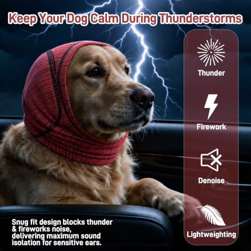 Dog Ear Muffs Noise Protection,Ear Cover with Dog Calming Head Wrap - Image 4