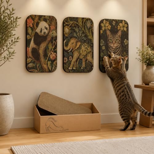 4 Pack Cat Wall Scratcher, Art Cat Scratching Board for Cats - Image 3
