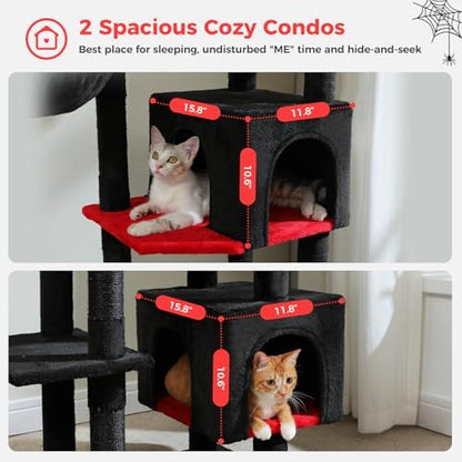 69" Gothic Cat Tree for Indoor Cats Large Adult, Multi-Level Cat Tower - Image 6