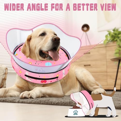 Elevated Inflatable Dog Cone Collar to Stop Licking, Dog Donut Collar After Surgery, Soft Pet Cone Alternative for Small Medium Large Dogs - Image 5