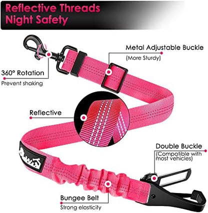 SlowTon Dog Car Seat Belt, 3 in 1 Latch Bar Attachment Dog Safety Seatbelt - Image 5