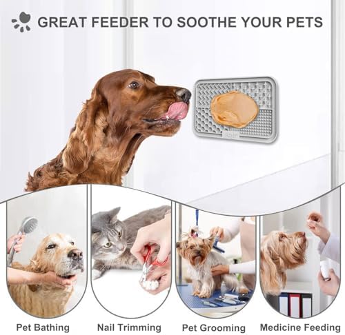 Azyh Licking Mat for Dogs & Cats 2 Pack, Slow Feeder Lick Pat for Large Dogs and Puppies, Anxiety Relief Dog Toys Feeding Mat for Butter Yogurt Peanut, Pets Bathing Grooming Training Mat (9.9'' × 6'') - Image 5