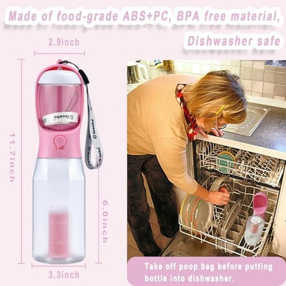 Cibaabo Dog Water Bottle with Food Container & Poop Bag Holder & Filter - Image 6