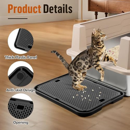Cat Litter Box Step, Large Cat Litter Ramp with Filter Function, Black - Image 4