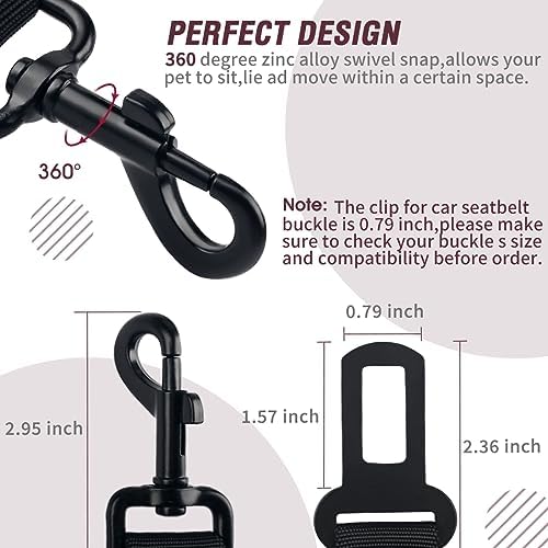 COOYOO Dog Seat Belt,3 Piece Set Retractable Dog Car Adjustable Seatbelts for Vehicle Nylon Pet Safety Heavy Duty & Elastic & Durable Car Harness for Dogs - Image 6