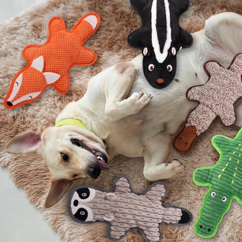 5 Pack No Stuffing Squeaky Dog Toys for Large Dogs - Interactive Durable Plush Chew Toy with Crinkle Paper, Safe Pet Toy for Small to Large Breed, Ideal for Puppy Gifts & Tug of War Toys - Image 6