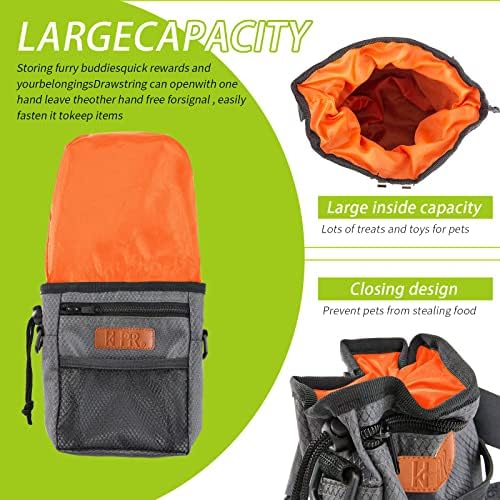 Dog Treat Training Pouch with Built-in Poop Bag Dispenser, Dark Grey - Image 5