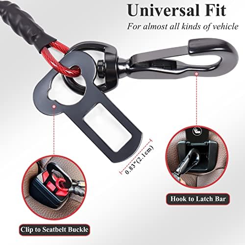 VIVAGLORY Dog Seatbelt Tuffbelt Dog Car Harness, S, Red - Image 3