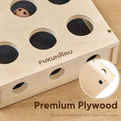 FUKUMARU Sisal Cat Scratching Post, Wood Cat Scratcher with Interactive Box - Image 4