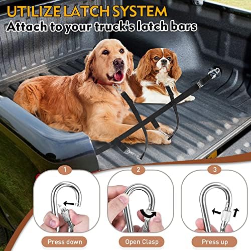 Snagle Paw Dog Leash for Truck Bed, Up to 150 lbs, for 2 Dogs - Image 6
