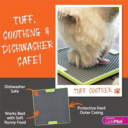 LickiMat Tuff Soother Slow Feeder Lick Mat for Dogs, Green, Boredom Aid - Image 5