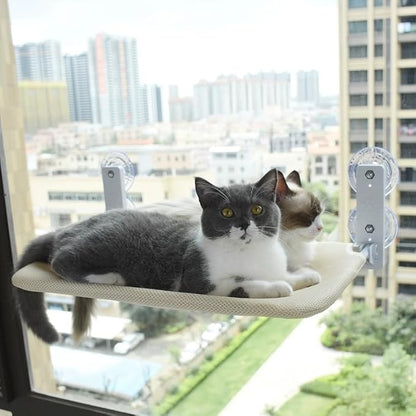 Smttzion Cat Window Perch for Large Cats, Heavy Duty Window Hammock Seat with Strong Suction Cups, Foldable Cat Window Box Bed for Indoor Cats