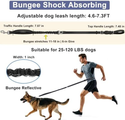 Bungee Dog Leash, Hands Free Waist Belt for Running/Walking, Pink - Image 6