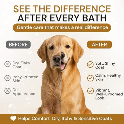 All Natural Anti Itch Oatmeal Shampoo + Conditioner for Dogs | Hypoallergenic Soothing Relief for Dry, Itchy, Bitten or Allergy Damaged Skin (Pack of 2) - Image 7