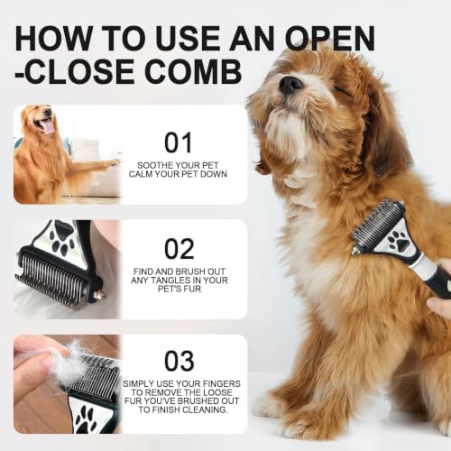 Penguin Double-Sided Dematting Comb for Dogs&Cats Undercoat Rake - Image 6