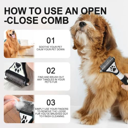 Penguin Double-Sided Dematting Comb for Dogs&Cats Undercoat Rake - Image 6