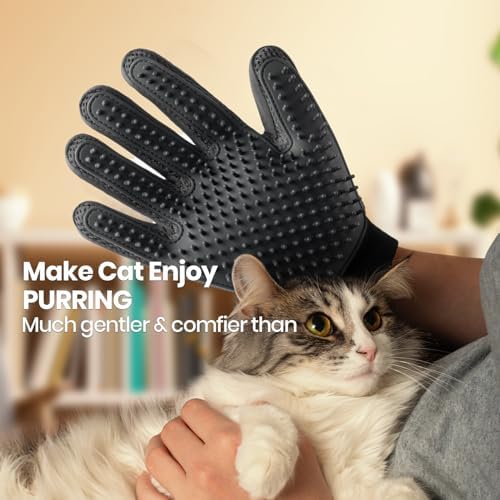 Pet Hair Removal Glove with 255 Silicone Tips for Dogs & Cats, Right Black - Image 4